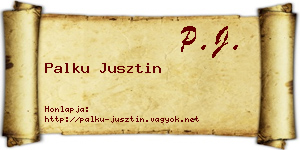 Palku Jusztin névjegykártya
